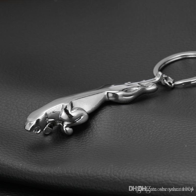 Classic keychains Jaguar Key Ring Chain 3D Silver Jaguar Pattern Key Ring C261I