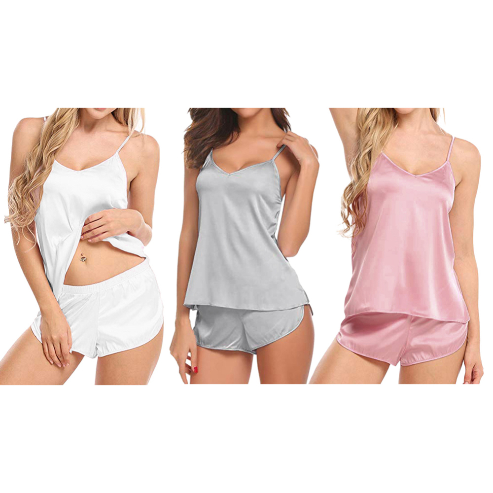 

Pajama set V-neck lace Camisole sleeveless shorts women's home service Sleepwear Women's Sexy Lingerie Shorts Set Nightwear, Black