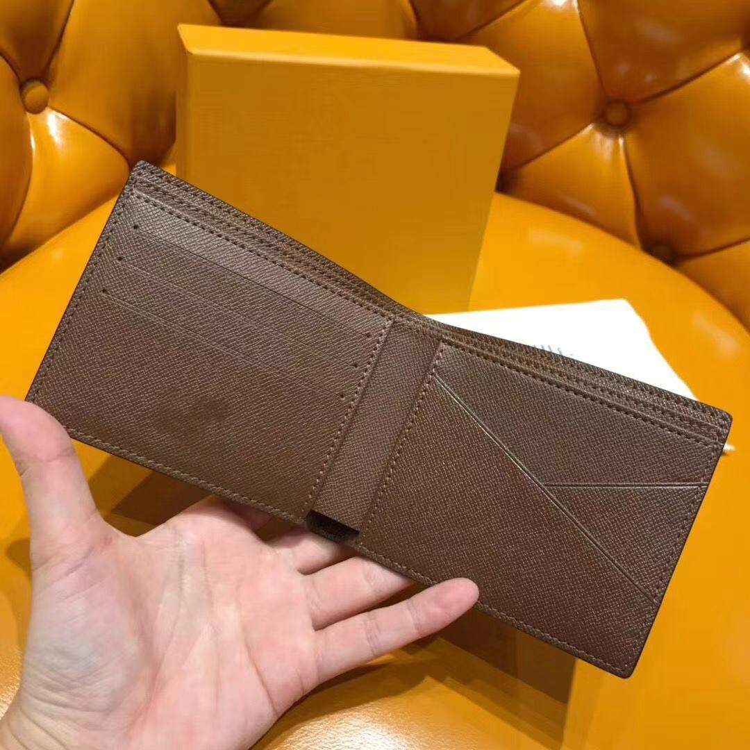

Paris plaid style Designer mens wallet famous men luxury wallets special canvas multiple short small bifold wallet with box, Black plaid