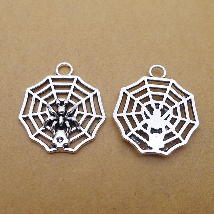 

B2765 35*32mm Spider Web Ancient Silver Combine Gold Product Parts 50 Individual / Package 5.7 g
