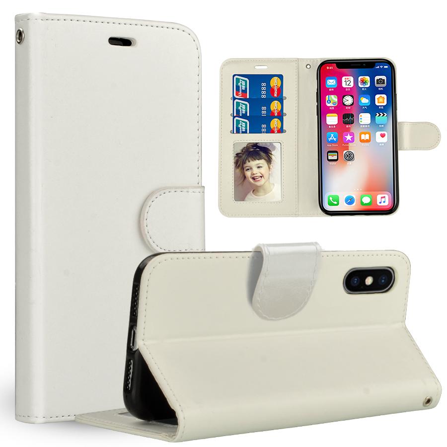 

For iPhone XS MAX XR X 8 7 Plus Retro Flip Stand Wallet Leather Case PhotoFrame Phone Cover For Samsung S9 S10 PLUS 300pcs with dhl free, White