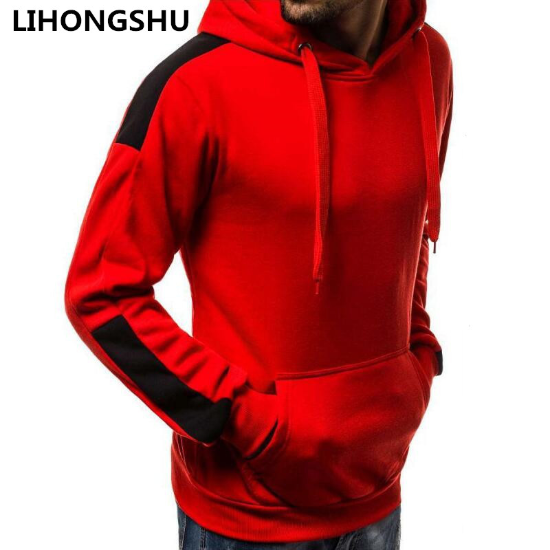 

2018 New Spring Autumn Fashion Hoodies Male Large Size Warm Fleece Coat Men Brand Hoodies Sweatshirts, Black