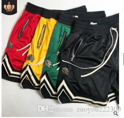 

Summer thin mesh sports shorts male muscle brothers running basketball training breathable fitness five points pants manufacturers direct sa, Red