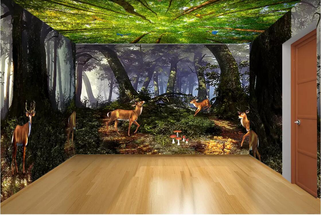

3d wallpaper custom photo mural Elk forest full house wall murals wallpaper 3d landscape home decor wall art pictures, Non-woven fabric