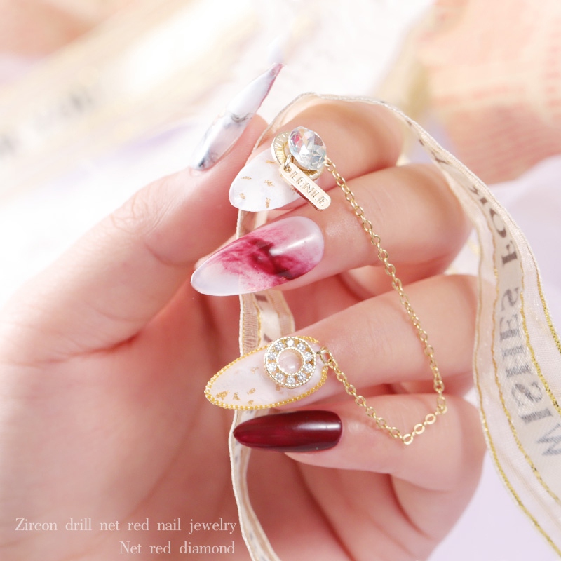 

Women Nail Art Nail Jewelry Manicure Zircon Chain Metal Jewelry Decor DIY Manicure Accessory Chains Tassel Art
