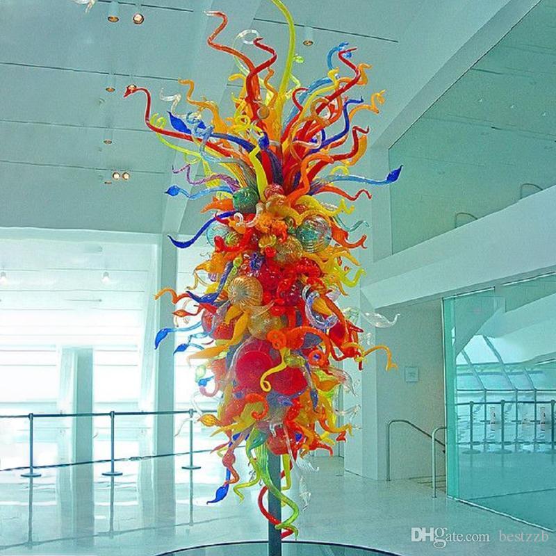 

Luxury Modern Glass Sculpture Hand Blown Glass Tree Floor Lamps Multi Colored Hotel Lobby Large Murano Glass Sculpture
