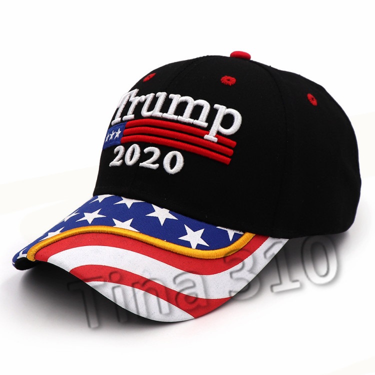

hot 3D Embroidery Trump hat 2020 baseball hat Donald USA Flag baseball cap TRUMP sun Hat Letter president adjustable T2C5060, Multi