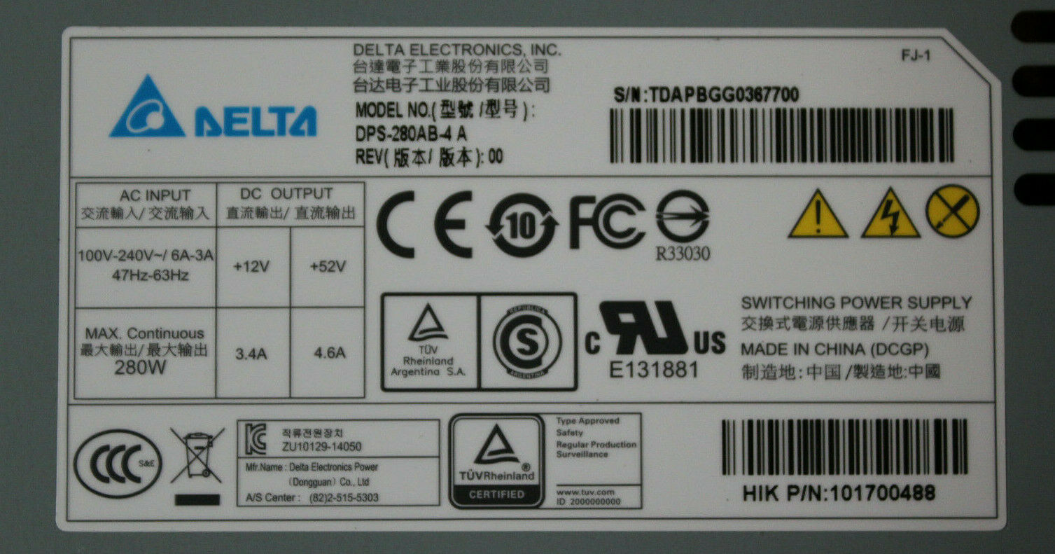 

For DPS-280AB-4 A monitoring host DVR industrial power supply Fully tested