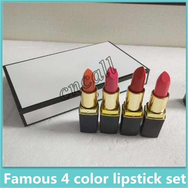 

Hot Famous Lip Makeup Set Natural Matte Lipstick 4 colors natural lip make up cosmetic lipkit Set