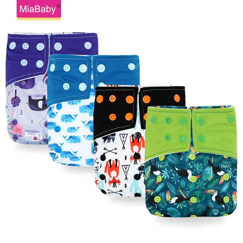 

Miababy Pocket Diaper Baby Washable Reusable Eco-Friendly Diapers Diaper Cover Pocket Modern Cloth Diapers Nappies, Xs189