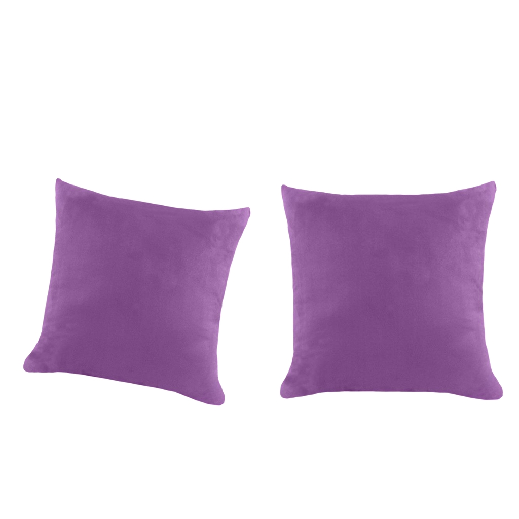 

2x velvet solid color pillow case suede w/ hidden zipper 45x45cm