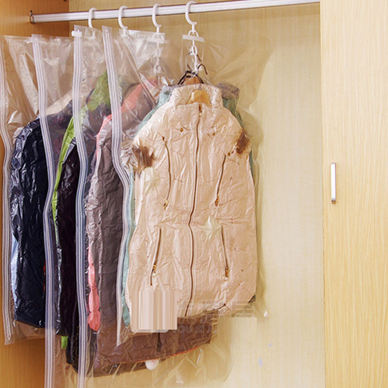 

Dustproof Hanging Vacuum Bags For Clothes Transparent Storage Bag Border Sealed Compression Bag Garment Pouch Organizer