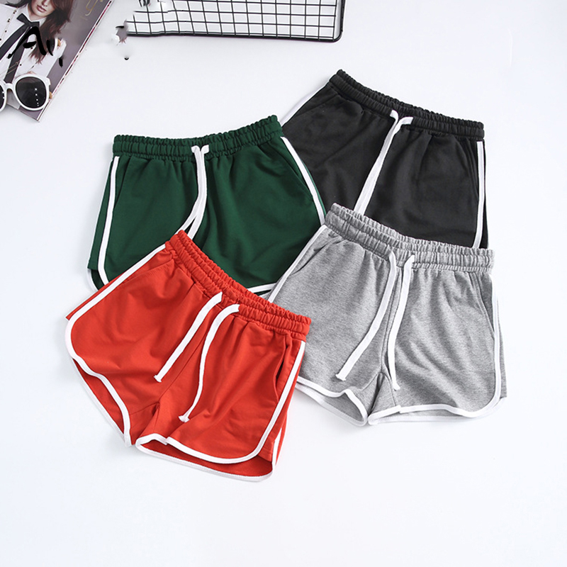 

Sports Shorts Summer 2020 New Elastic Drawstring Patchwork Soft Women Shorts for Girls Female Lady Casual Slim Hot Short Pants, White;black
