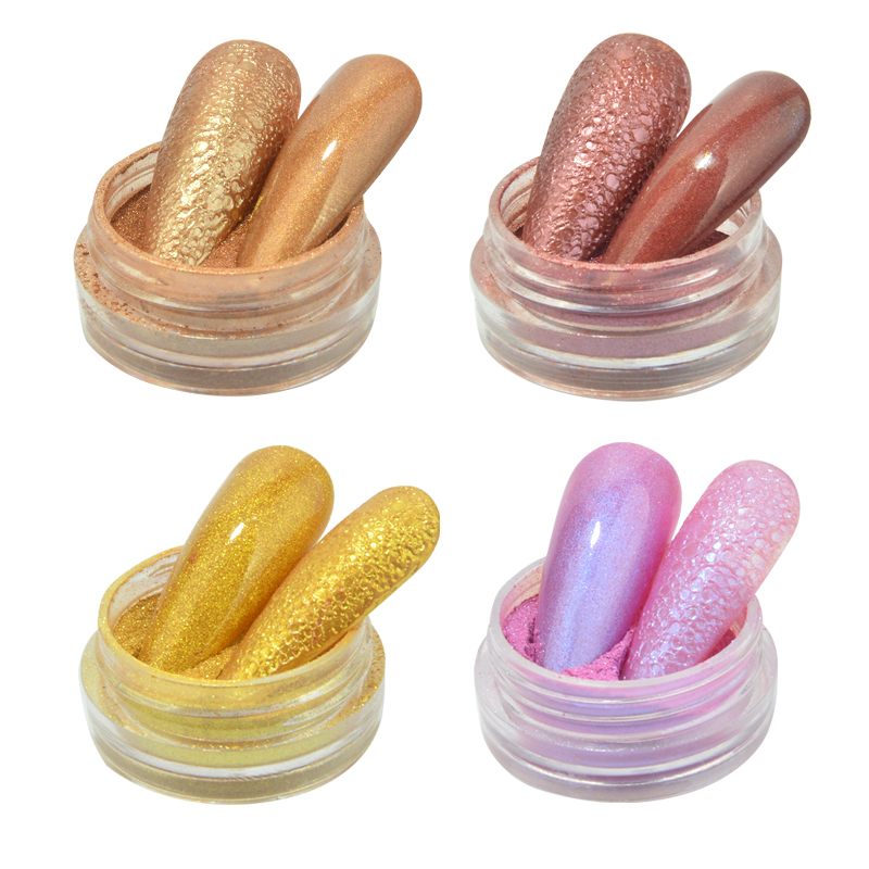 

Nail Art Glitter Powder Holographic Metallic Rose Purper Gold Dust Sequins UV Gel Nail Chrome Pigment Decoration