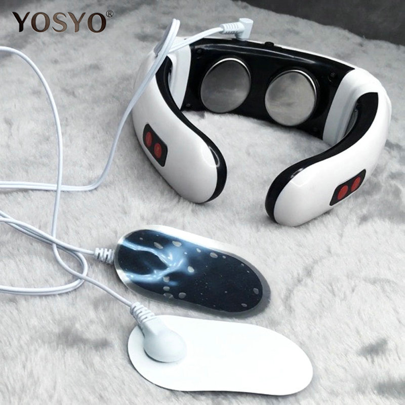 

Hot Electric Pulse Back and Neck Massager Electric Pulse Far Infrared Heating Tool Health Care Relaxation