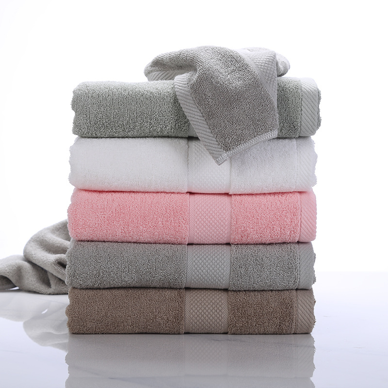 

Solid Cotton Towel Wash Household Soft Quick-drying Men Women Thickened Face Shower Towel Hair Towl Home Textile, Pink