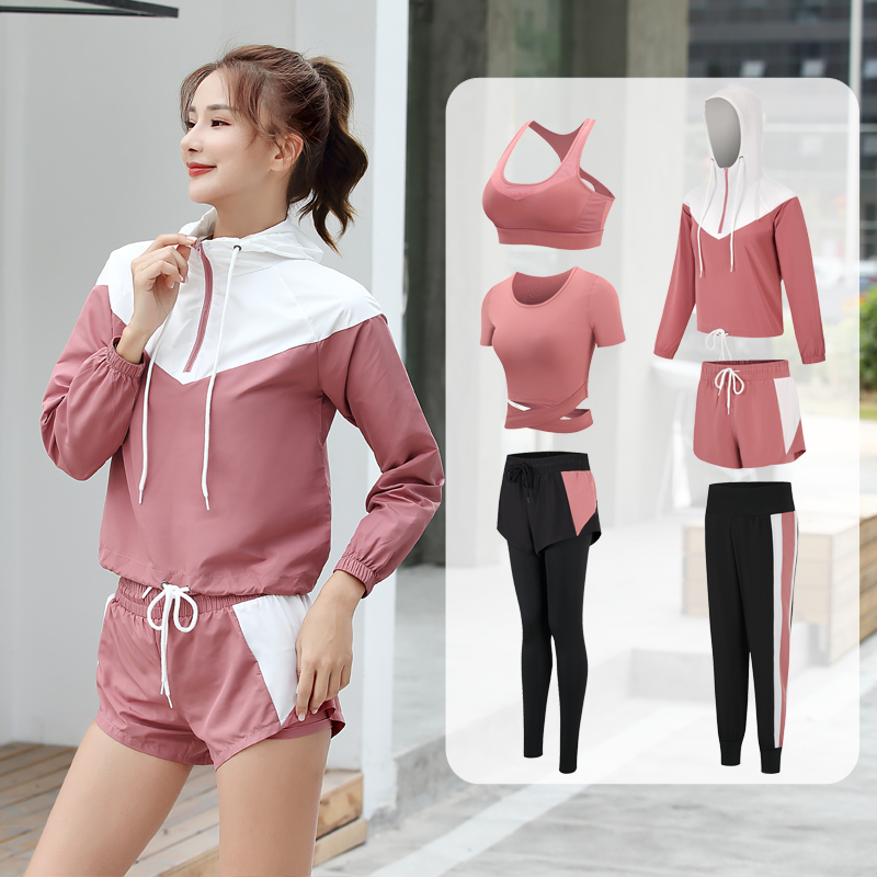 

Raibaallu Yoga suit,5-piece suit,sweat suit,quick-dry fitness pants,running,exercise,6-piece suit Quick Dry Breathable Outdoor