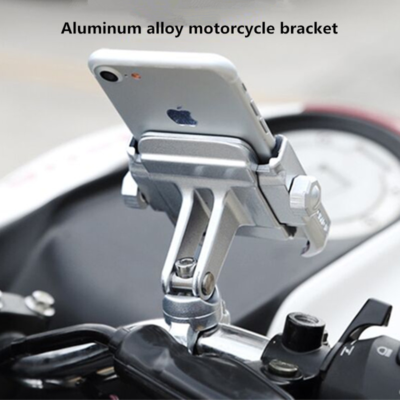 

Universal Aluminum Alloy Motorcycle Phone Holders for iPhone X 8 7 6s Support Telephone Moto Holder Bike Handlebar, Black