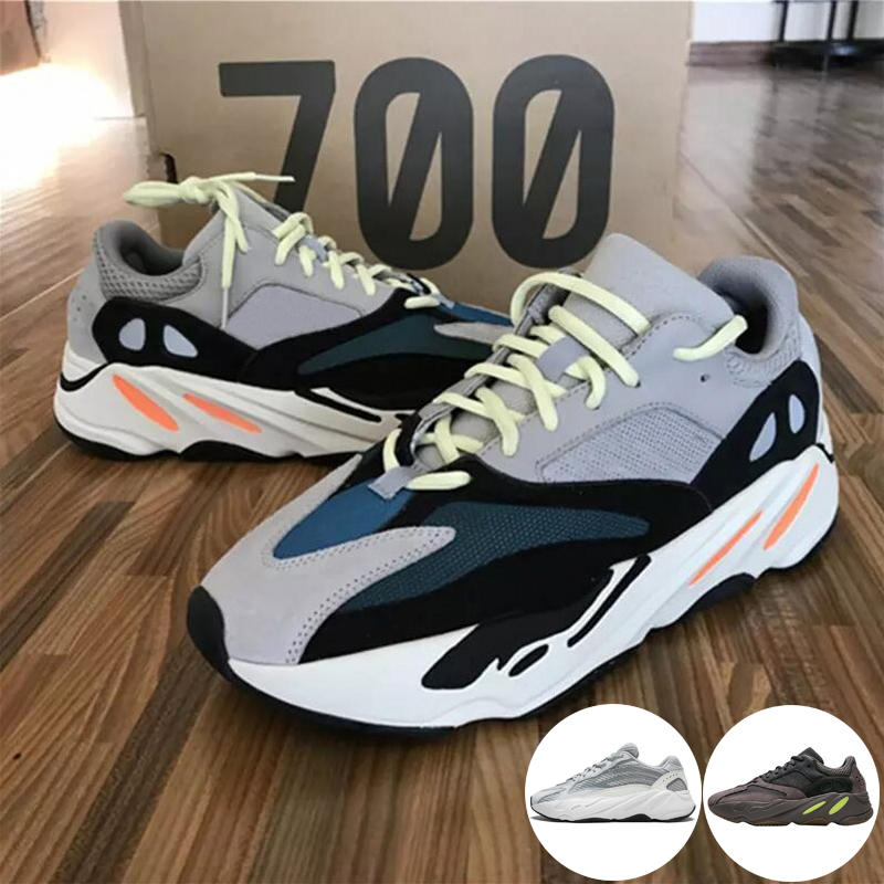 

2019 With Box Kanye West Wave Runner Boosts 700 V2 Static Inertia Mauve Solid Grey Run Casual Shoes Men's Shoes Womens Sneakers Mens K-583, Color 5