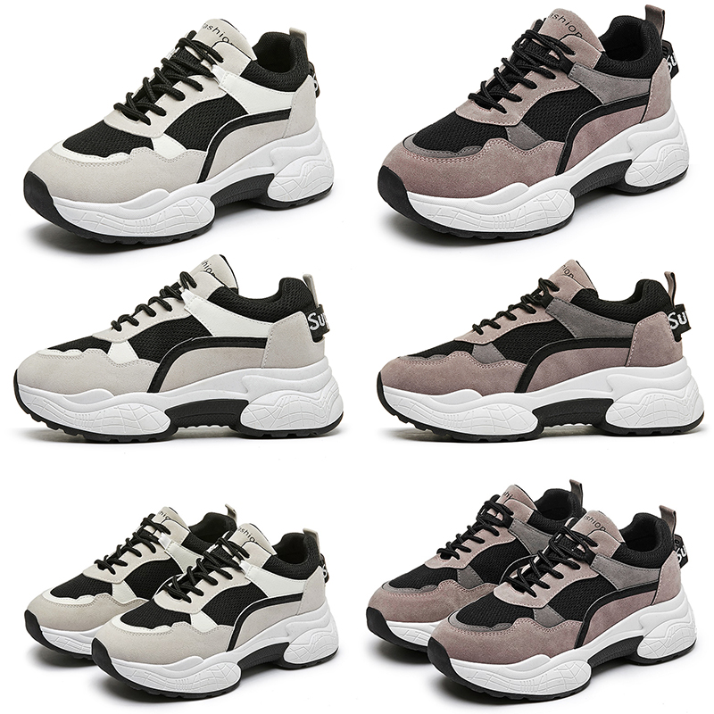 

comfortable breathable style women running shoes triple grey black browm white mesh trainer designer sneakers size 35-40, A1