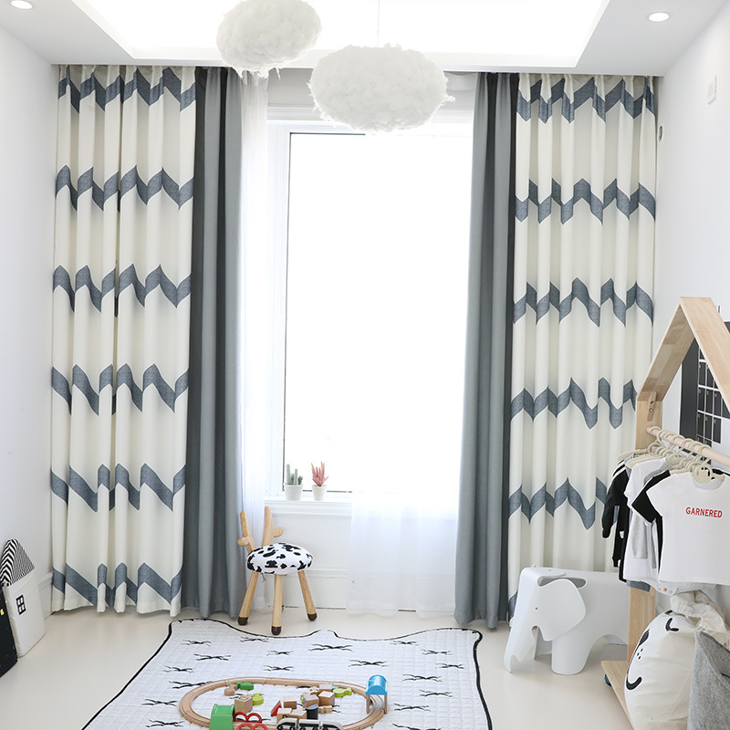 

Minimalism Style Curtains for Living Room Bedroom Natural Blackout Curtain Blinds Home Decoration Customized White Grey Drapes, Tulle