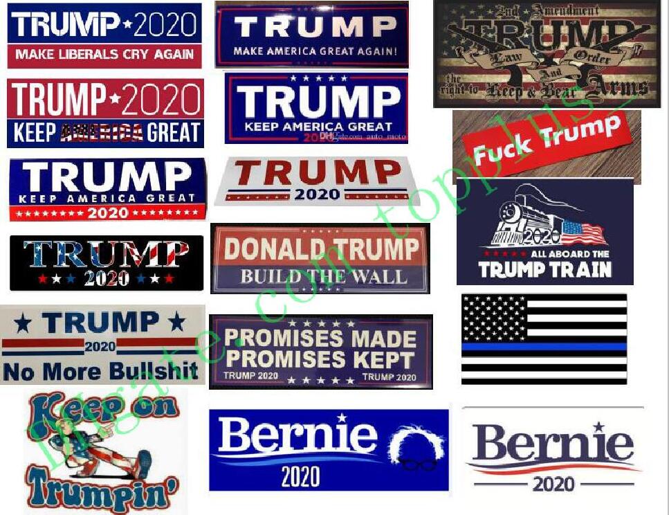

17 types New Styles Trump 2020 Car Stickers 7.6*22.9cm Bumper Sticker flag Keep Make America Great Decal for Car Styling Vehicle Paster DHL