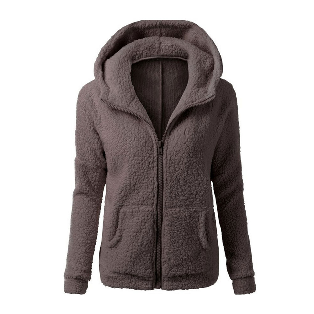 

Ladies Thicken Fleece Warm Winter Hooded Coat Zipper Parka Overcoat Jacket, Pink