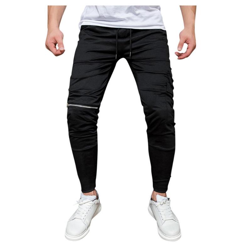 

Sweatpants Men's Long Casual Sport Pants Slim Fit Plaid Trousers Running Joggers Sweatpants Mid Trouser Clothing, Black