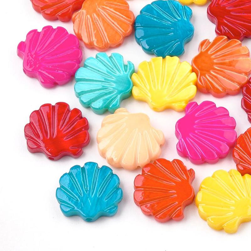 

100pcs Mixed Color Dyed Freshwater Scallop Shell Beads 1.5~12x12.5~13x2~3mm, Hole: 0.8mm