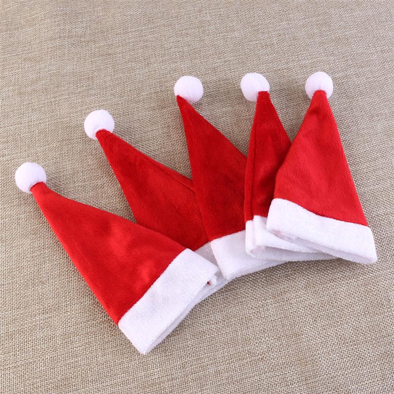 

BESTOYARD 10pcs Super Soft Fabric Santa Hat Christmas Knife Spoon Fork Bags Tableware Silverware Holder Xmas Table Decoration