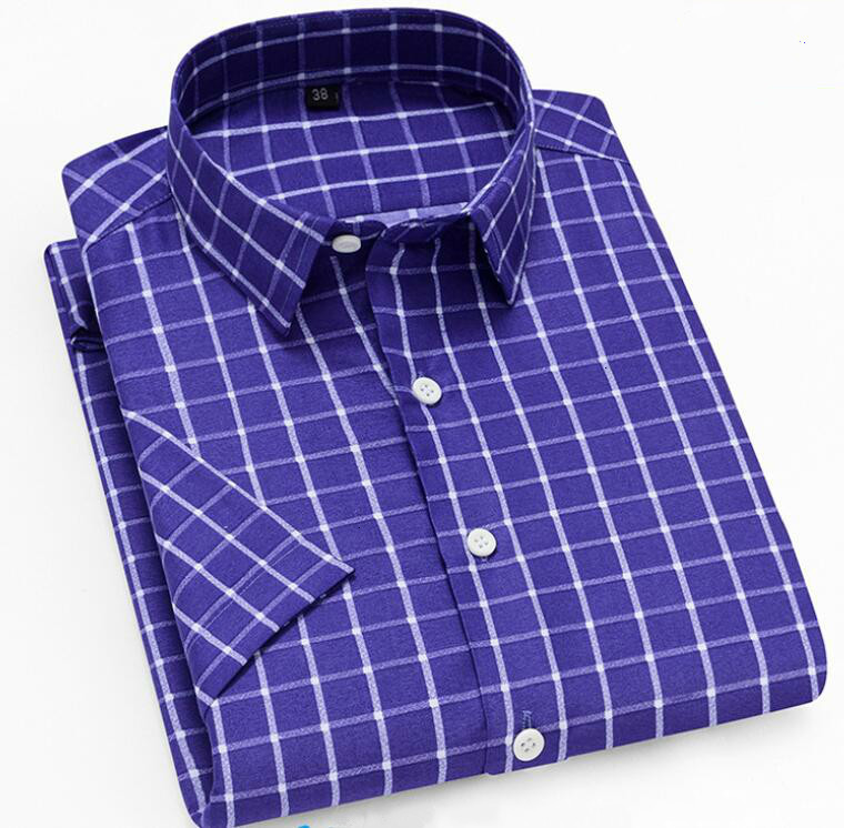 

QUALITY Shirt 2019 Summer Newest Turn Down Collar Short Sleeve Striped Business Men Casual Shirts Soft Comfortable Male Clothes, K-55