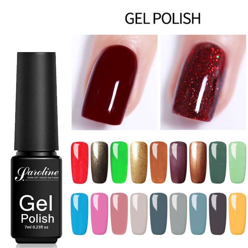 

Saroline UV Gel Nail Polish Rose Gold Red Pink Glitter Color Soak Off UV Gel Varnish Color Nail Polish DIY Art Lacquer, Fs001