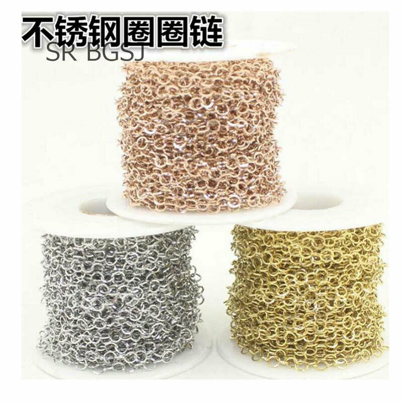 

Other 5m Jewelry DIY 304 Stainless Steel Titanium Anti Allergy Hook Ring Chain