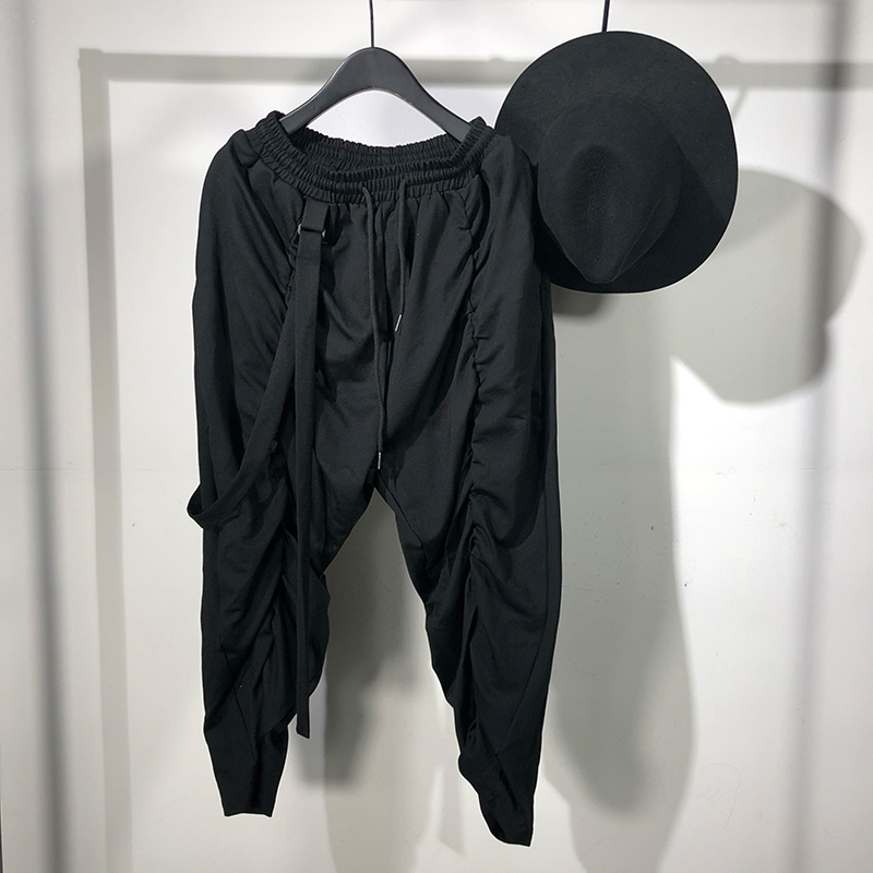 

Owen Seak Men Casual Pants High Street Wear Ankle Length Pants Men's Hip Hop Sweatpants Spring Harem Black