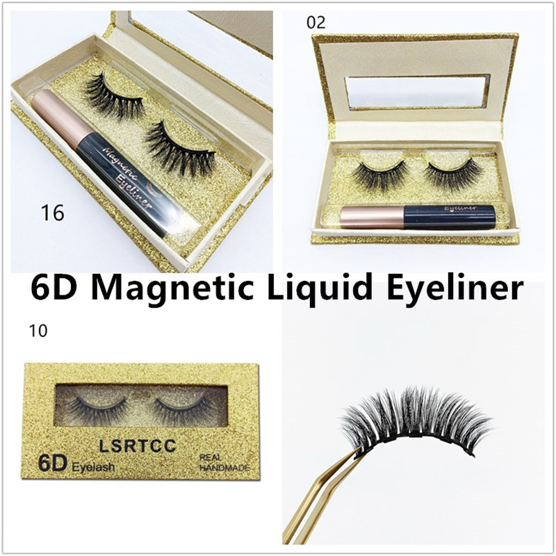 

6D Magnetic Liquid Eyeliner & Magnetic False Eyelashes Set Magnet False Eyelashes Set Glue Make Up Tools 14 styles