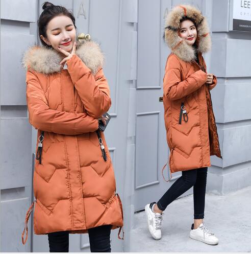 

Women Winter Coats Long Cotton Casual Fur Hooded Jackets Ladies Warm Winter Parkas Female Overcoat Women Down Coat FR3001, Black
