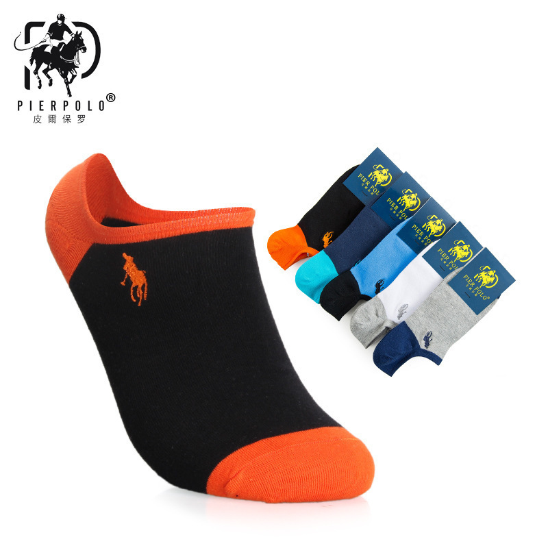 

2019 Fashion Sock Men Pier Polo Summer Men's Solid Color Cotton Boat Pairs Sexy Man Invisible Socks For Mens C19041601, 5 color a set of
