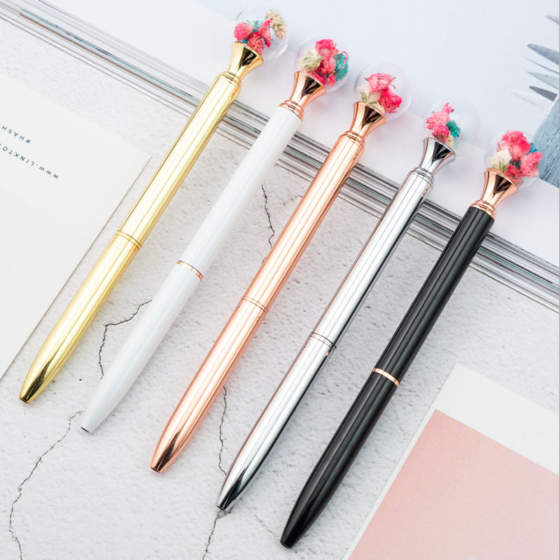 

Metal Dry Flower Ballpoint Pens Promotion Creative Gifts Advertising Office School Business Student Supplies Free Shipping, Mixed