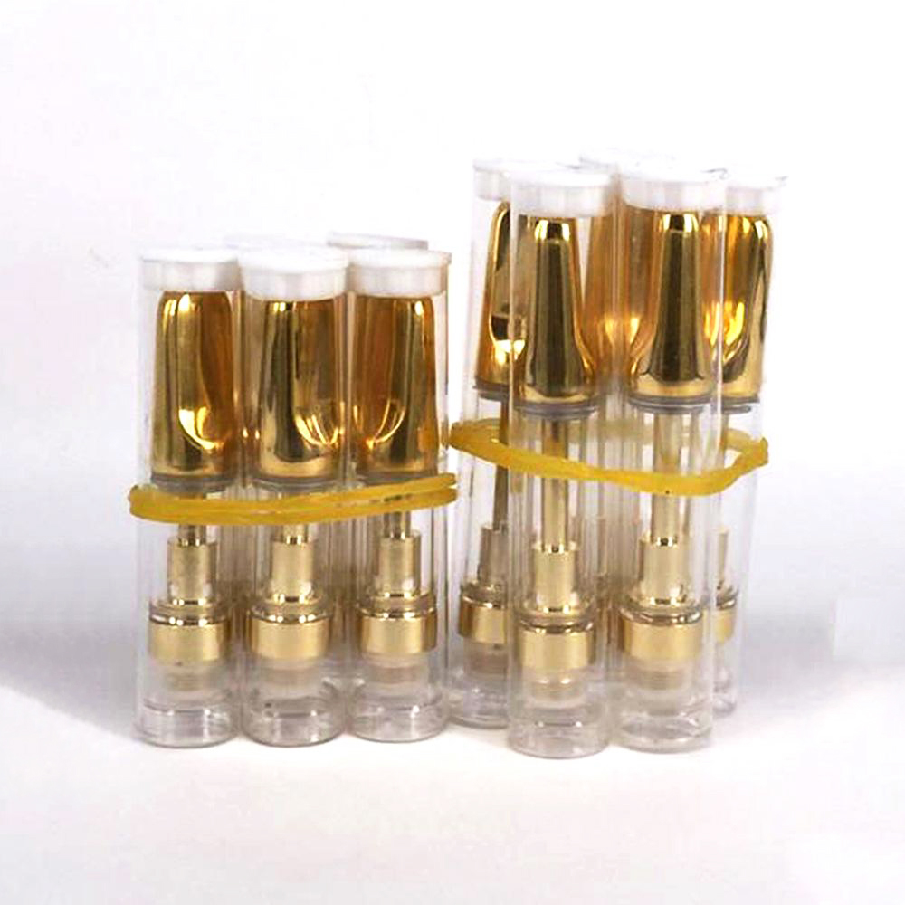 

10pcs .5ml 1ml 510 thread Glass ceramic coil TH205 TH210 vape cartridge with Gold ceramic tip For thick CO2 viscous oil