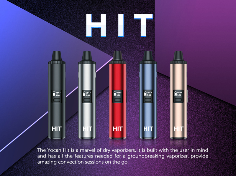 

100% Original Yocan Hit Dry Herb Vaporizer 1400mAh Adjustable Temperature Herbal Vape Pen with OLED Display Ceramic Oven Heating Chamber, Multi