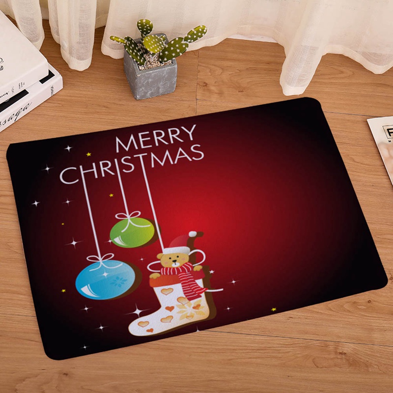 

Merry Christmas Door Mat Santa Claus Flannel Outdoor Carpet Christmas Decorations For Home Xmas New Year Party
