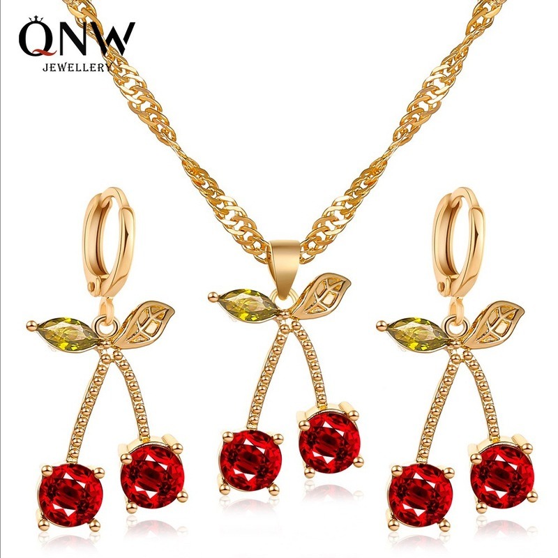 

Creative Necklace Female Necklaces Cherry Pendant Ladies High Quality Jewellery Lady Jewelry Silver Color Trendy Alloy Collier
