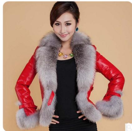 

3Xl Womens Winter And Autumn Slim Leather Jacket Female Patchwork Pu Leather Fake Fur Outwears Ladies Plus Size Iutwears K562, Blackdarkgrey collar
