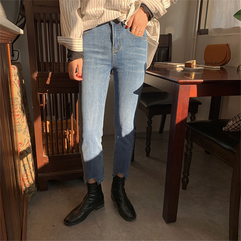 

2020 Casual Blue High Waist Women Jeans Spring Autumn Fashion Vintage Cotton Straight Mom Jeans Denim Pants for Women Clothing