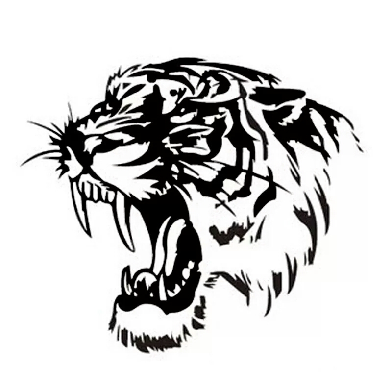 

14.5*14.5 CM Reflective Car Sticker Decals TIGER Head Hood Of Car And Motorcycle Side Car Stickers Steller Black/Silver CA1003
