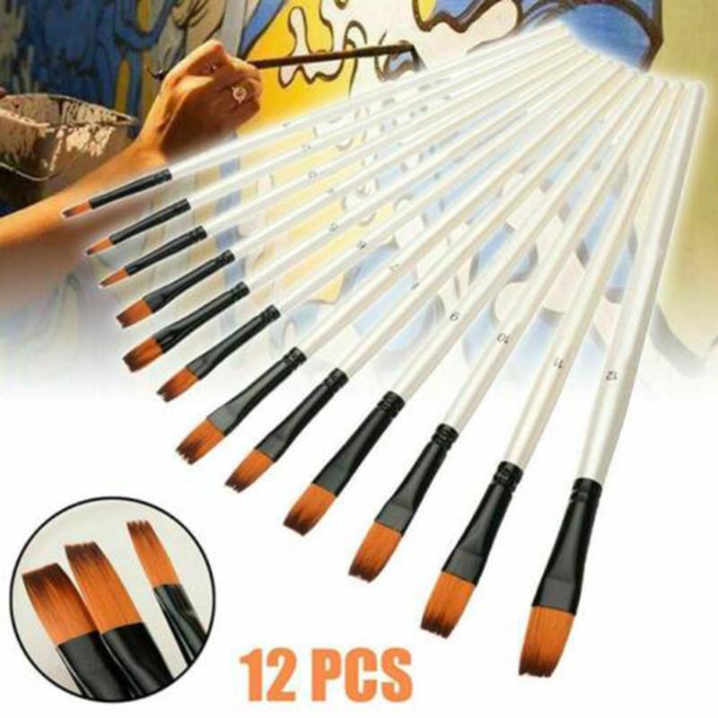 

12 Pcs Artist Brush Set Painting Brushes Assorted Artist Kids Paint Hobby Craft Art LFX-ING