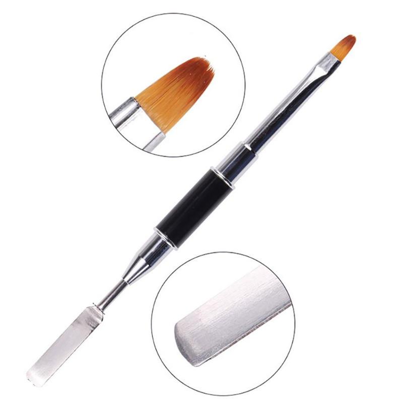 

Double-headed Color Pen UV Builder Gel Nail Polish Brush Nylon Flat Pusher