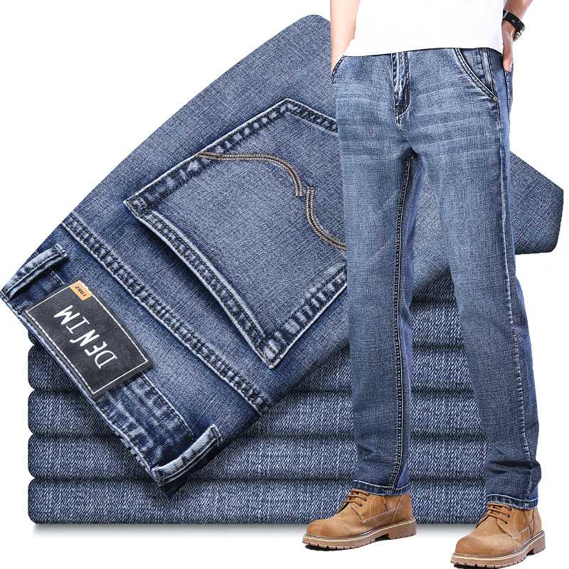 

2020 Men Jeans Zipper Guard Against Theft 28-46 Large Size Harem Pants Loose Comfortable Trousers Classic Casual Daily Clothing, Blue