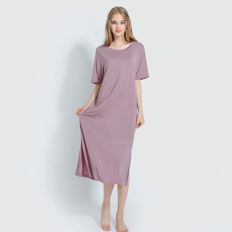

Pregnant Women Nightgown O-neck Loose Half Sleeve Soft Modal Sleepwear Large Size Casual Comfort Nightdress