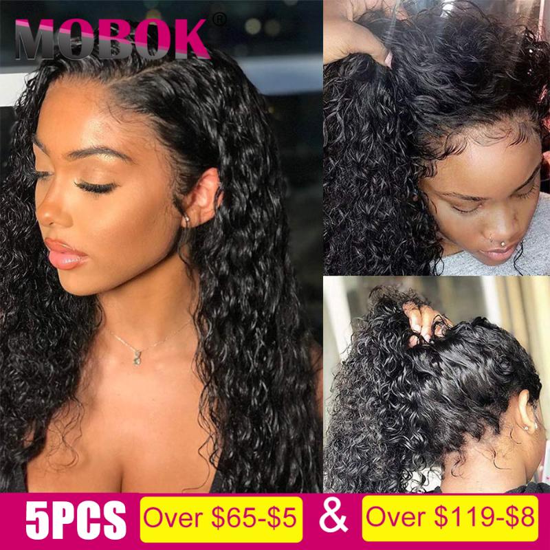

Wholesale 13x4 lace front human hair wigs for Women deep wave curly frontal bob wig brazilian afro short long water wig full, 1pcs